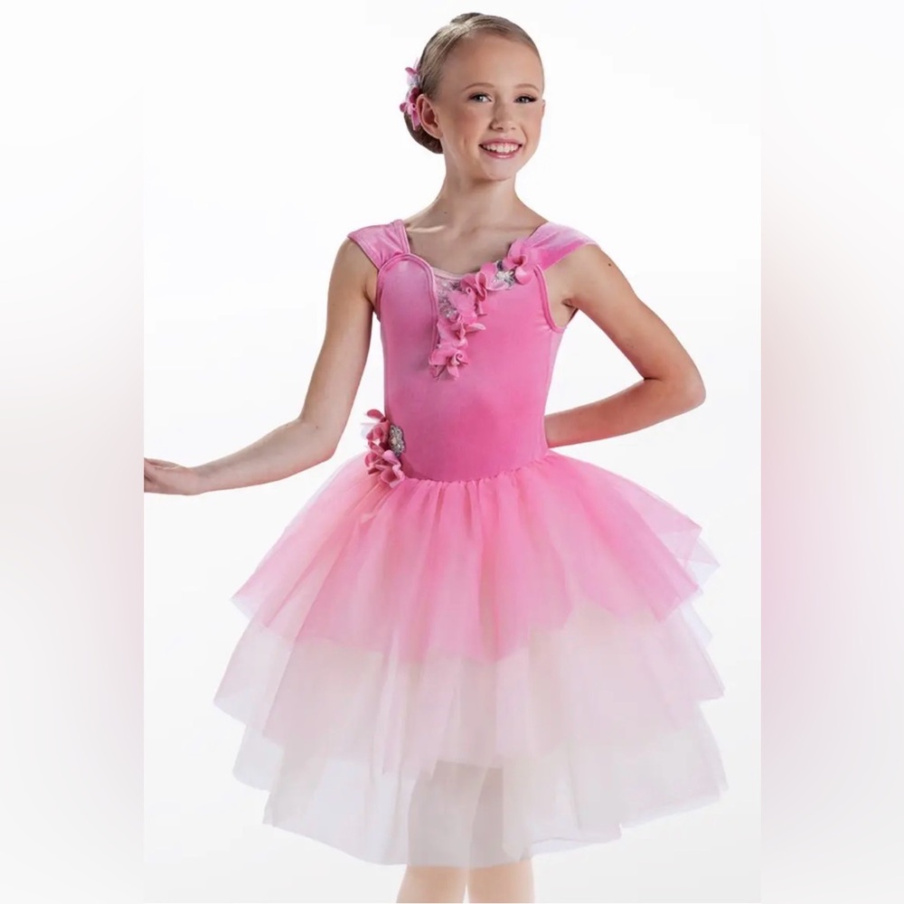Weissman Showtime Hummel Stretched Velvet and Tulle dance dress in child medium